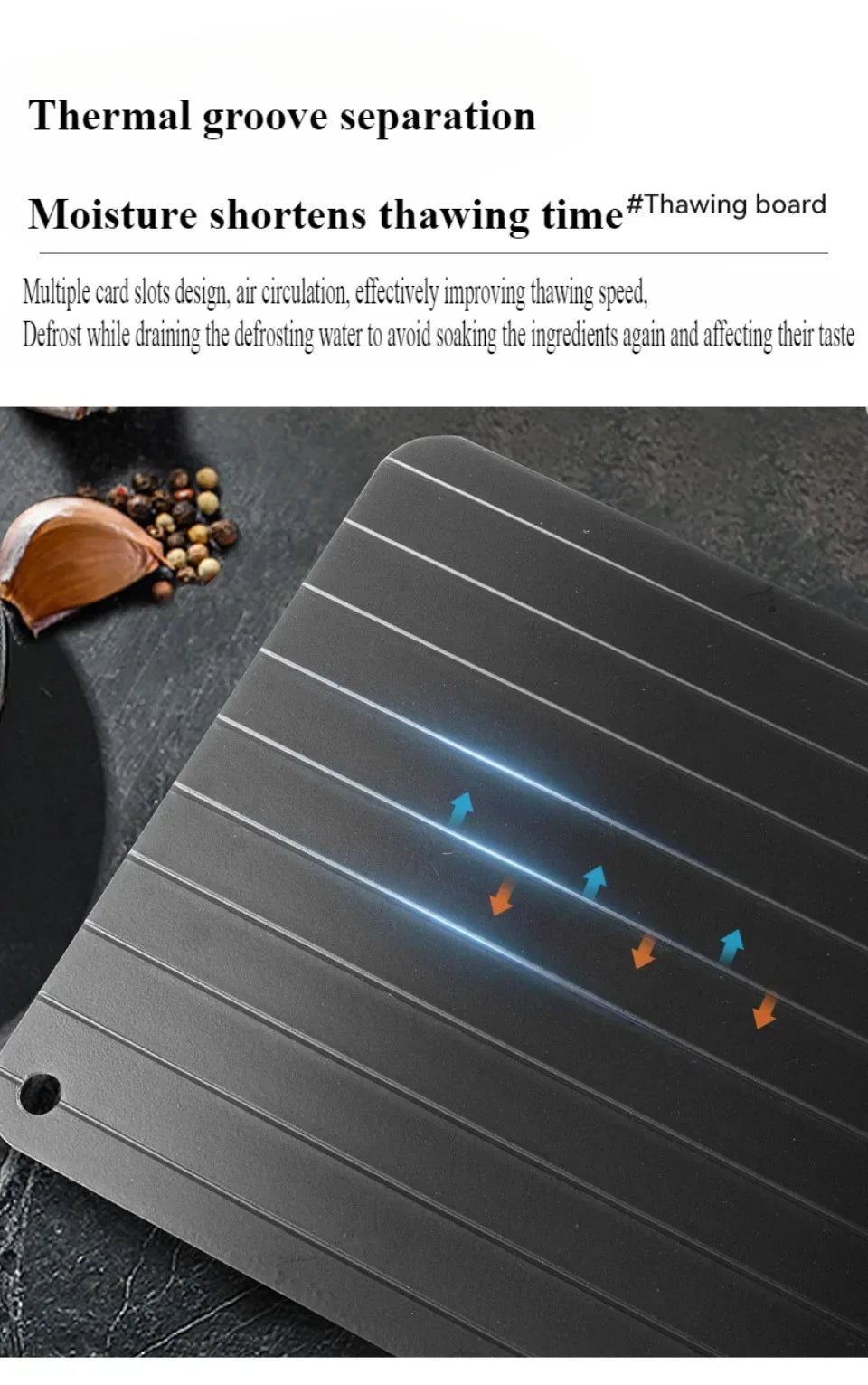 Bandeja de descongelamento rápido para alimentos