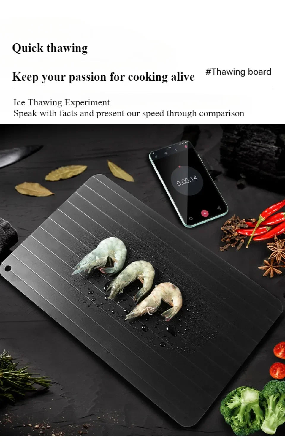 Bandeja de descongelamento rápido para alimentos