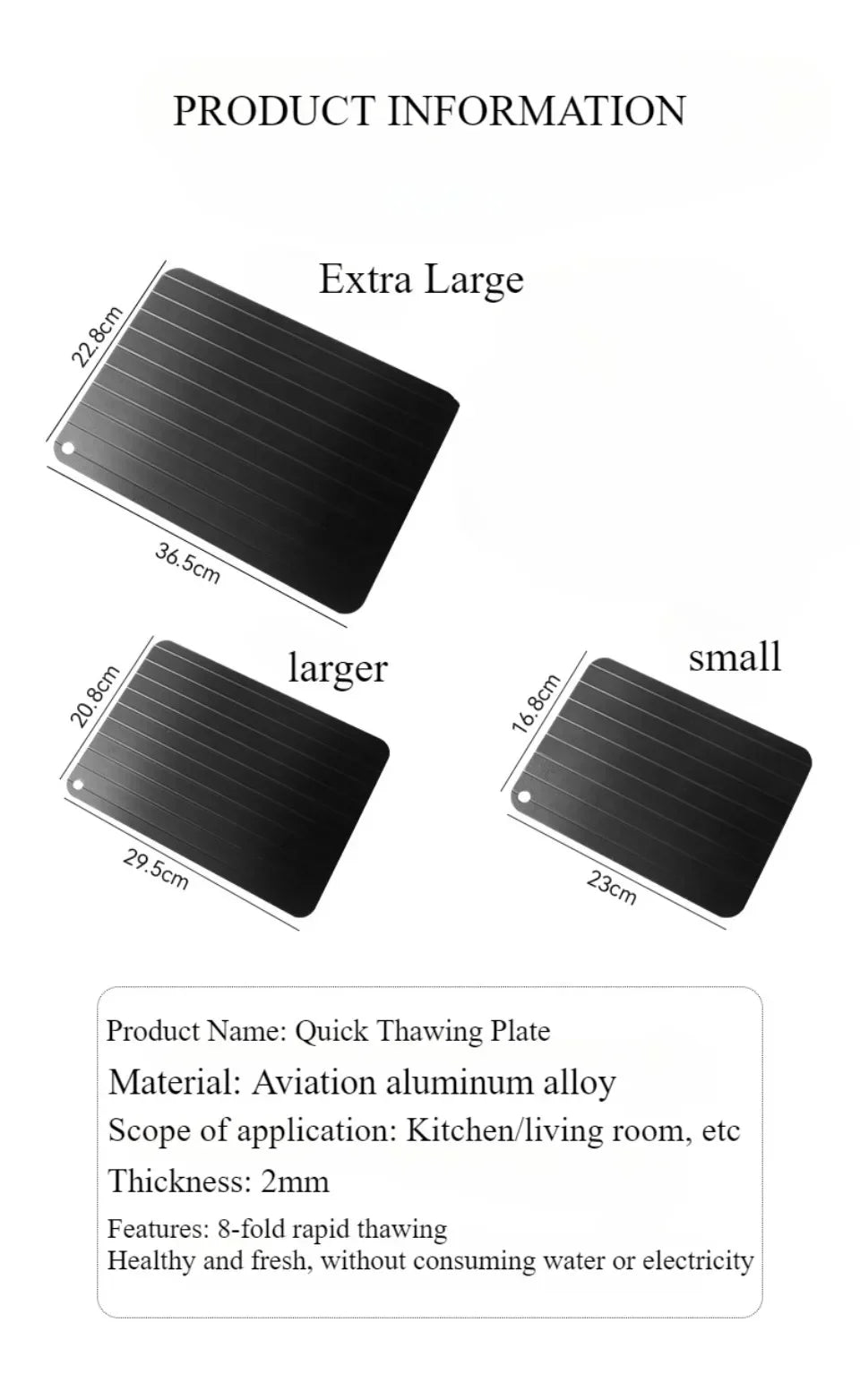Bandeja de descongelamento rápido para alimentos